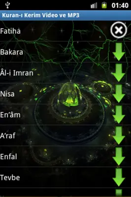Holy Quran video and MP3 android App screenshot 1